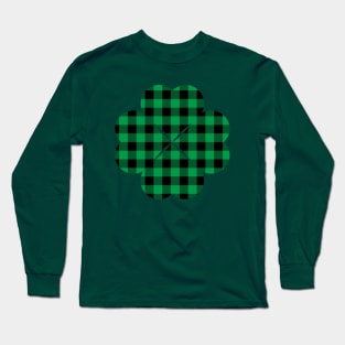 Buffelo Plaid Clover Long Sleeve T-Shirt